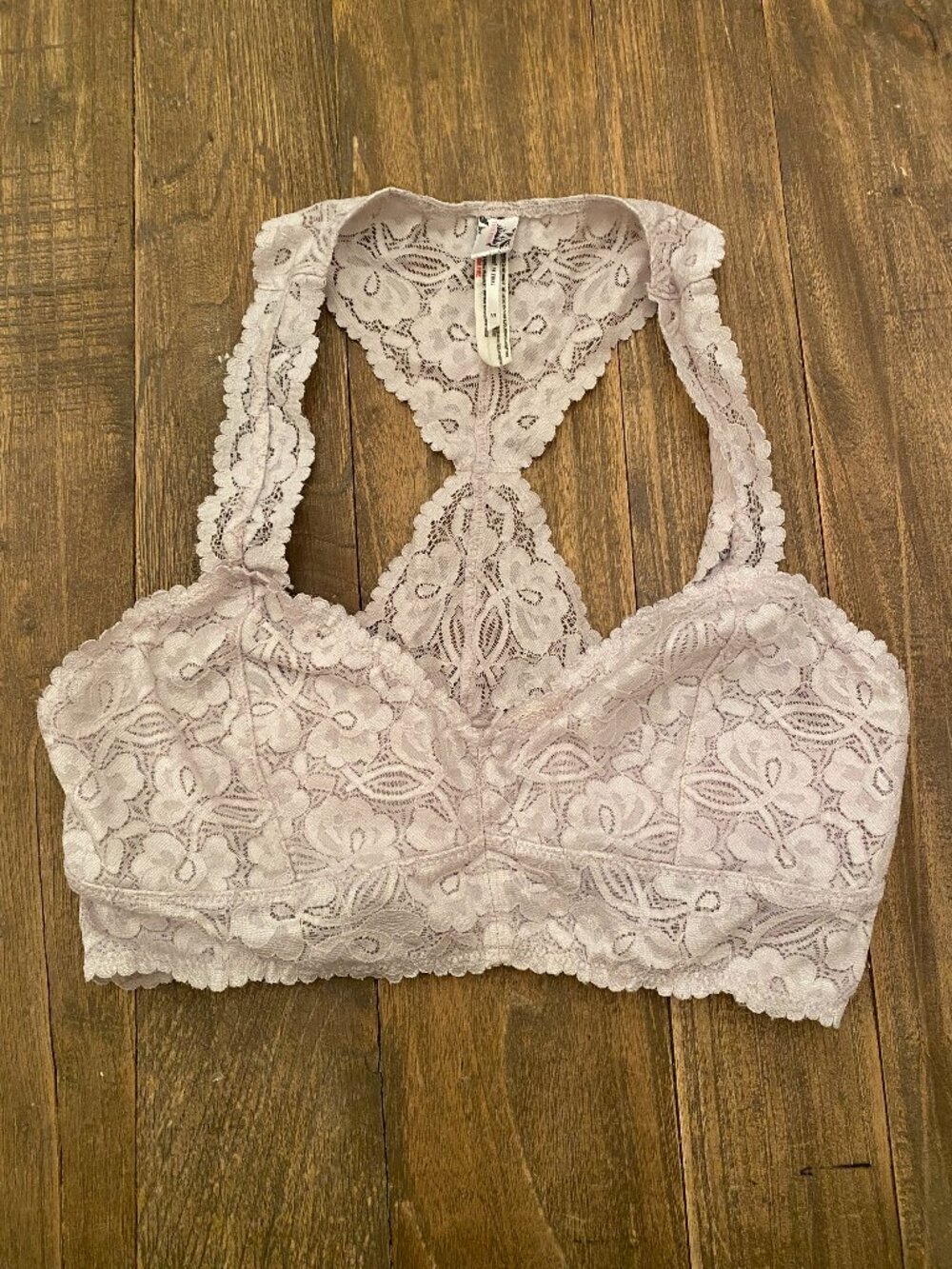 Free Peeople Intimately Galloon Racerback Lace Bralette Bra Ballet Pink Small